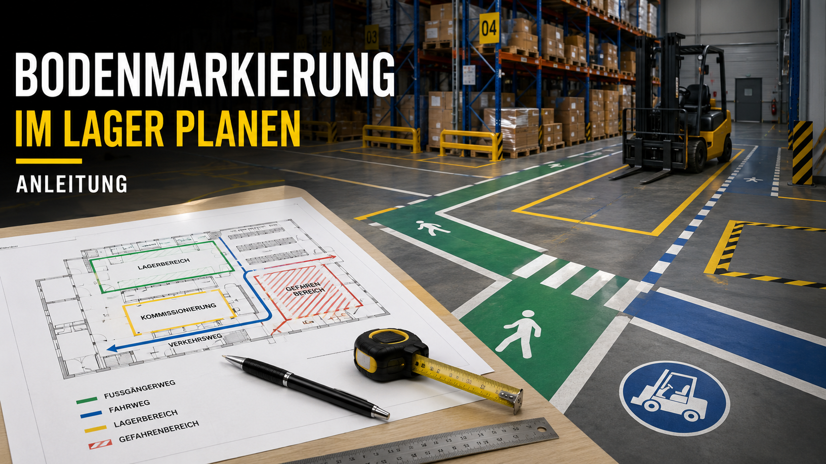 Bodenmarkierung im Lager planen – Anleitung