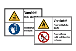 Kombischilder nach ISO 3864