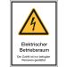 Warnzeichen Kombischild "Elektrischer Betriebsraum, Der Zutritt ist nur befugten Personen gestattet" [W012], Aluminium (1 mm), 265 x 370 mm, ASR A1.3 / ISO 7010