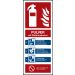 Brandschutzzeichen "Feuerlöscher Pulver mit Glutbrandpulver", Aluminium (0,5 mm), 80 x 200 x 0,5 mm, langnachleuchtend, 55 / 8 mcd, LimarLite®