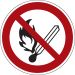 Verbotsschild "Keine offene Flamme, Feuer, offene Zündquelle und Rauchen verboten" [P003], ASR A1.3 / ISO 7010