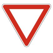 Verkehrsschild, Gefahrzeichen "Vorfahrt gewähren" [VZ 205], StVO