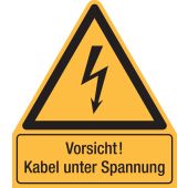 Warnzeichen "Vorsicht! Kabel unter Spannung" [W012], ASR A1.3