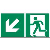 Rettungszeichen "Notausgang links abwärts" [E001], LimarLite®, ASR A1.3 / ISO 7010