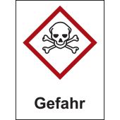 Gefahrstoffetikette "Totenkopf - Gefahr" [GHS 06]