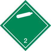 Gefahrgutkennzeichen "Nicht entzündbare, nicht giftige Gase - weiß" [Unterklasse 2.2], ADR