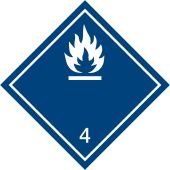 Gefahrgutkennzeichen "Bei Wasserkontakt entzündliche Gasbildung - weiß" [Unterklasse 4.3], ADR
