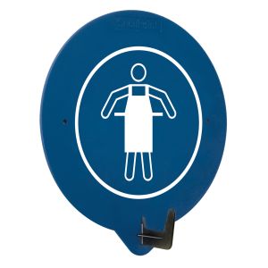 SECUPOINT Wandhaken, Symbol: Schutzschürze, blau, 163 x 195 mm