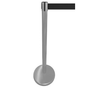 RS-Guideline GLA 45 Absperrpfosten, anthrazit, 1000 mm, Gurt schwarz 2,3 m