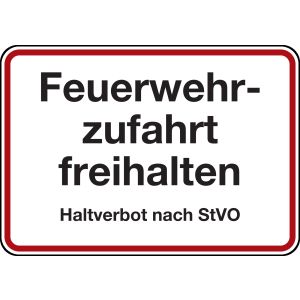 Feuerwehrzufahrtsschild 