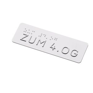 Taktiles Handlaufschild 