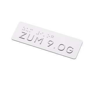Taktiles Handlaufschild 