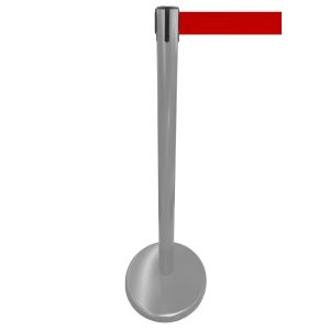 RS-Guideline GLA 45 Absperrpfosten, anthrazit, 1000 mm, Gurt rot 2,3 m