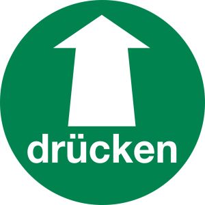 drücken - Pfeil oben, grün, Folie, selbstklebend, 100 x 0,1 mm