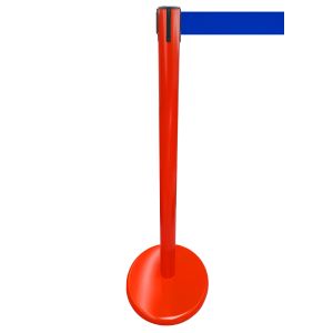RS-Guideline GLA 45 Absperrpfosten, rot, 1000 mm, Gurt blau 2,3 m