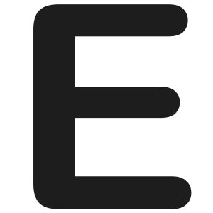 COROPLAN Buchstaben, Buchstabe: E, schwarz, 155 mm