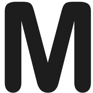 COROPLAN Buchstaben, Buchstabe: M, schwarz, 155 mm