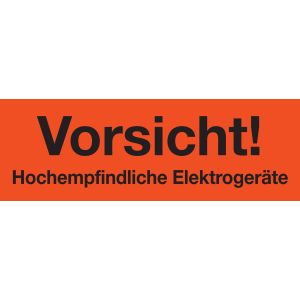 Verpackungsetikett Vorsicht! Hochempfindliche Elektrogeräte, 145 x 50 mm