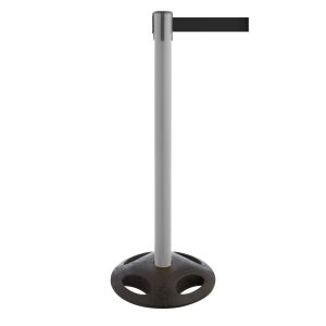 RS-Guideline GLA 25 OutdoorAbsperrpfosten, grau, Gurt schwarz 4 m