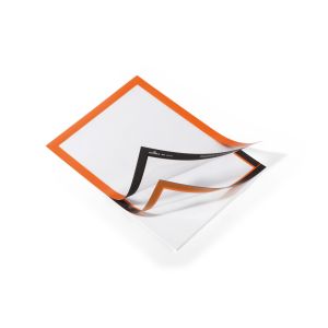 DURAFRAME DIN A4 Informationsrahmen, orange, 236 x 323 mm, selbstklebend, magnetische Vorderseite