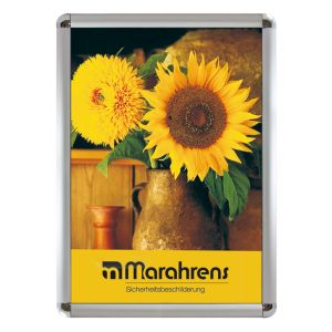 Alu-Wechselrahmen, 25 mm-Profil DIN A4, mit Rundecke, 210 x 297 mm