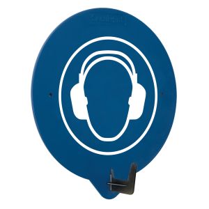 SECUPOINT Wandhaken, Symbol: Gehörschutz, blau, 163 x 195 mm