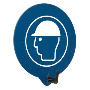 SECUPOINT Wandhaken, Symbol: Schutzhelm, blau, 163 x 195 mm