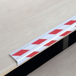 Antirutsch Treppenkantenprofil mit Zusatzstreifen, Warnmarkierung schraffiert, schraubbar, 1000 x 53 mm, verschiedene Farben