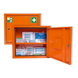 Verbandschrank JUNIORSAFE, mit Füllung Norm DIN 13157, orange