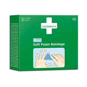 Cederroth - Weiche Schaumstoffbandage 1 Rolle = 4,5 m, blau