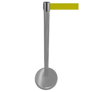 RS-Guideline GLA 45 Absperrpfosten, anthrazit, 1000 mm, Gurt gelb 2,3 m