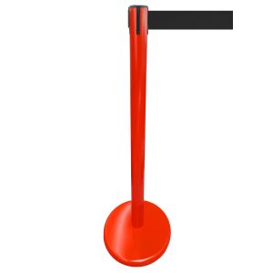 RS-Guideline GLA 45 Absperrpfosten, rot, 1000 mm, Gurt schwarz 2,3 m