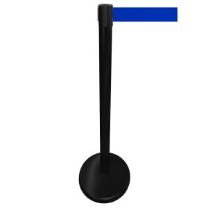 RS-Guideline GLA 45 Absperrpfosten, schwarz, 1000 mm, Gurt blau 2,3 m