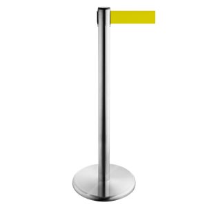 RS-Guideline GLA 45 Absperrpfosten Edelstahl, Gurt gelb 2,3 m