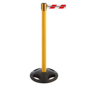 RS-Guideline GLA 25 OutdoorAbsperrpfosten, gelb, Gurt rot / weiß 4 m