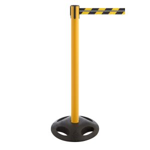 RS-Guideline GLA 25 OutdoorAbsperrpfosten, gelb, Gurt gelb / schwarz 4 m