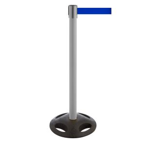 RS-Guideline GLA 25 OutdoorAbsperrpfosten, grau, Gurt blau 4 m