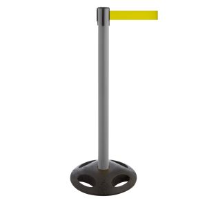 RS-Guideline GLA 25 OutdoorAbsperrpfosten, grau, Gurt gelb 4 m