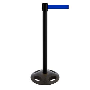 RS-Guideline GLA 25 OutdoorAbsperrpfosten, schwarz, Gurt blau 4 m