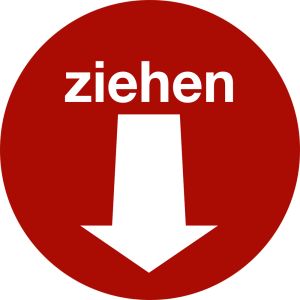 ziehen - Pfeil unten, rot, Folie, selbstklebend, 100 x 0,1 mm