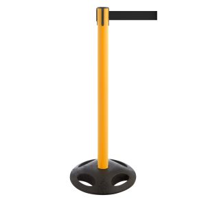 RS-Guideline GLA 25 OutdoorAbsperrpfosten, gelb, Gurt schwarz 4 m