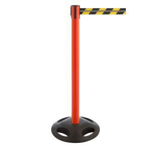 RS-Guideline GLA 25 OutdoorAbsperrpfosten, rot, Gurt gelb / schwarz 4 m