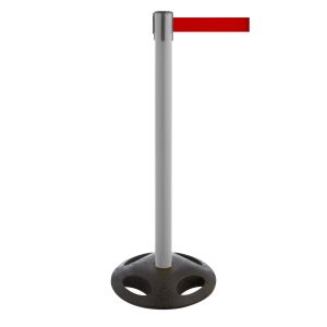 RS-Guideline GLA 25 OutdoorAbsperrpfosten, grau, Gurt rot 4 m