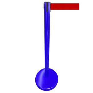 RS-Guideline GLA 45 Absperrpfosten, blau, 1000 mm, Gurt rot 2,3 m