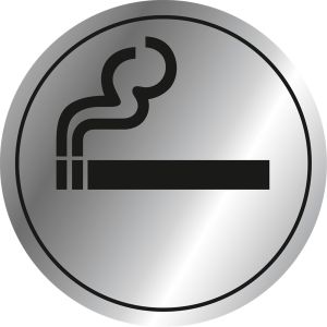 Rauchen gestattet, Edelstahloptik, Alu, selbstklebend, 75 x 0,8 mm