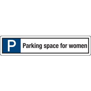 P + Parking spaces, blau, Alu, 520 x 110 x 2 mm