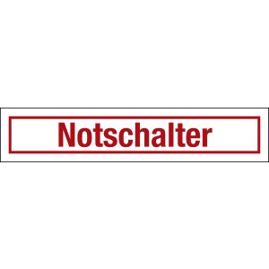 Notschalter, rot, Alu, 100 x 20 x 0,5 mm