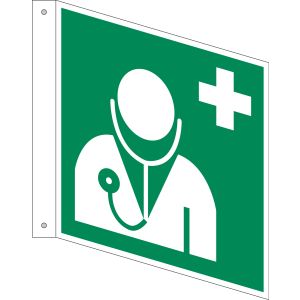 Rettungszeichen Fahnenschild 