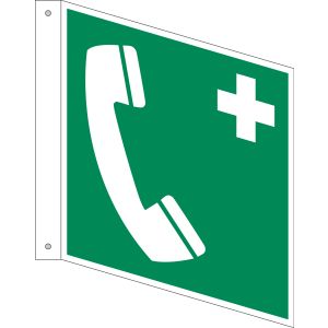 Rettungszeichen Fahnenschild 