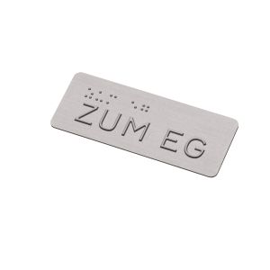 Taktiles Handlaufschild 